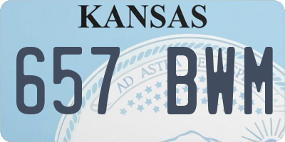 KS license plate 657BWM