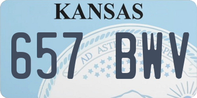 KS license plate 657BWV