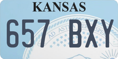 KS license plate 657BXY