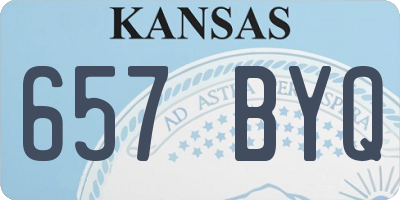 KS license plate 657BYQ
