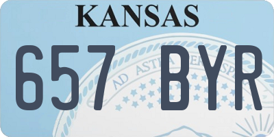 KS license plate 657BYR