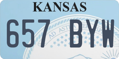 KS license plate 657BYW