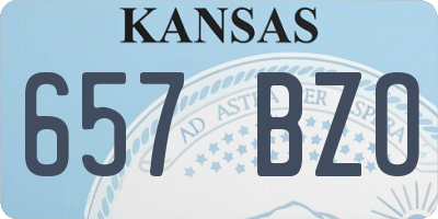 KS license plate 657BZO