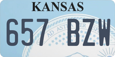 KS license plate 657BZW