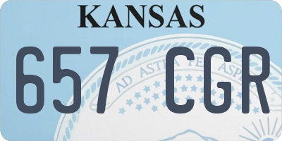 KS license plate 657CGR