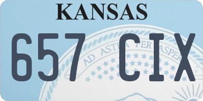 KS license plate 657CIX