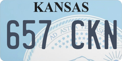 KS license plate 657CKN