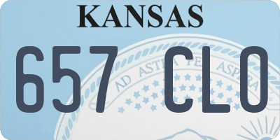 KS license plate 657CLO