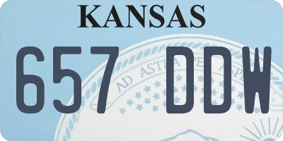 KS license plate 657DDW