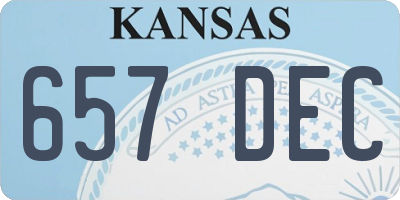 KS license plate 657DEC