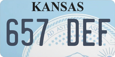 KS license plate 657DEF