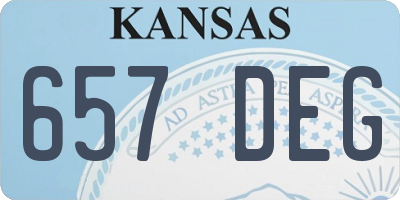 KS license plate 657DEG