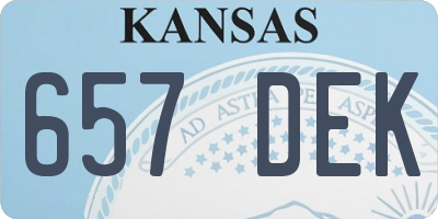 KS license plate 657DEK