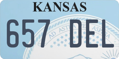 KS license plate 657DEL