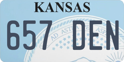 KS license plate 657DEN