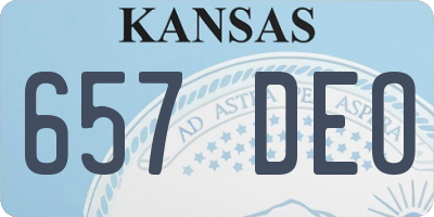 KS license plate 657DEO