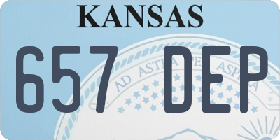 KS license plate 657DEP