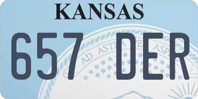 KS license plate 657DER