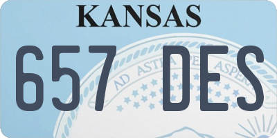 KS license plate 657DES