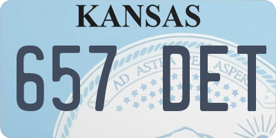 KS license plate 657DET