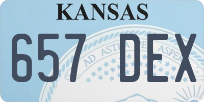 KS license plate 657DEX