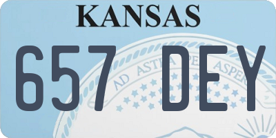 KS license plate 657DEY