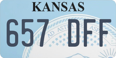 KS license plate 657DFF
