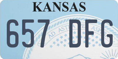 KS license plate 657DFG