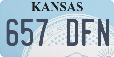 KS license plate 657DFN