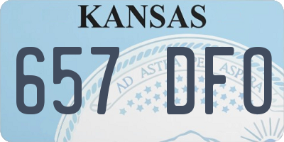 KS license plate 657DFO