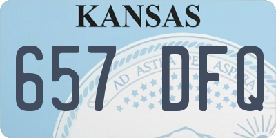 KS license plate 657DFQ