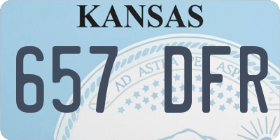 KS license plate 657DFR