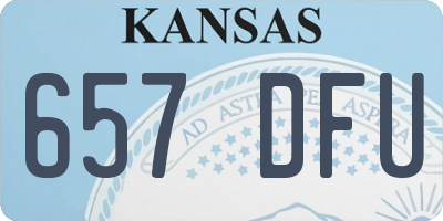 KS license plate 657DFU
