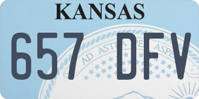 KS license plate 657DFV