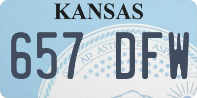 KS license plate 657DFW