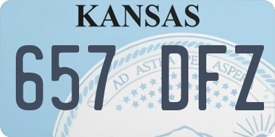 KS license plate 657DFZ