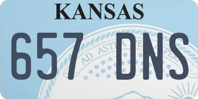 KS license plate 657DNS