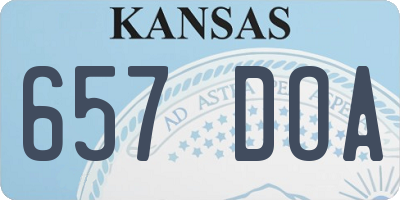 KS license plate 657DOA