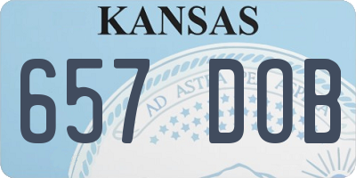 KS license plate 657DOB