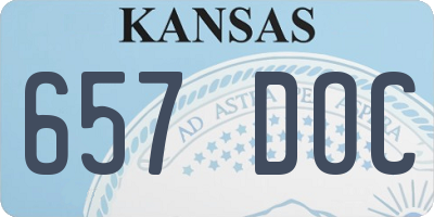 KS license plate 657DOC