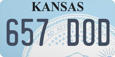 KS license plate 657DOD