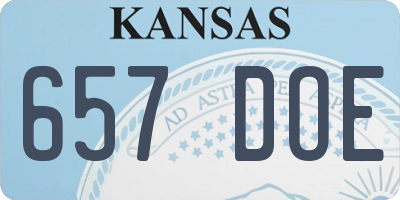 KS license plate 657DOE
