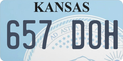KS license plate 657DOH