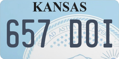 KS license plate 657DOI
