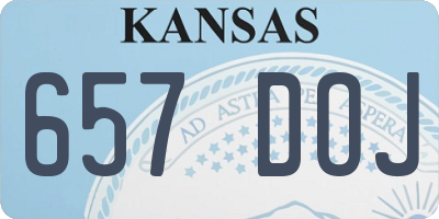 KS license plate 657DOJ