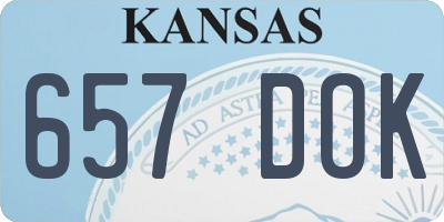 KS license plate 657DOK