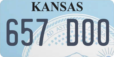KS license plate 657DOO