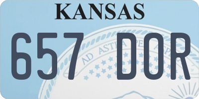 KS license plate 657DOR