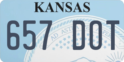 KS license plate 657DOT