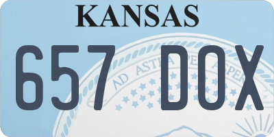 KS license plate 657DOX